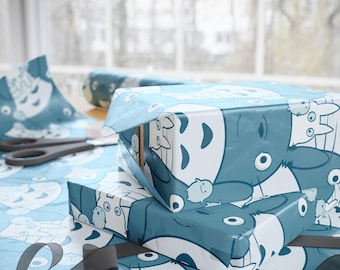 Papel de regalo azul Totoro Ghibli