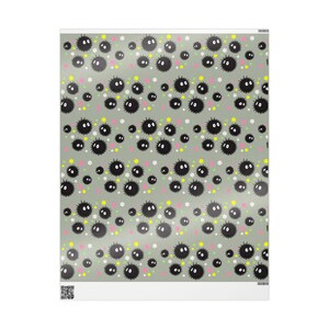 Papel de regalo gris Soot Sprite/Susuwatari Ghibli, papel de regalo para cumpleaños, baby showers, ocasiones especiales, papel de regalo reutilizable imagen 4