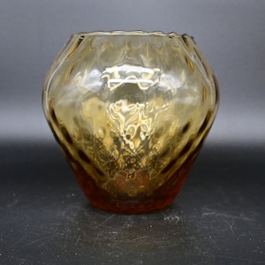 Portacandele Empoli soffiato ambrato soffiato a mano, vaso floreale fresco