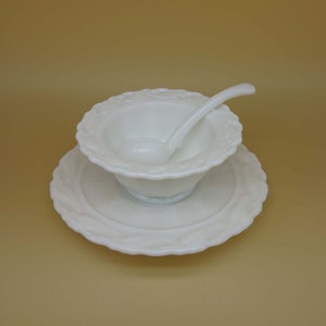 Milchglas Mayonnaise drei Stück von Imperial Glass aus den 1950er Jahren