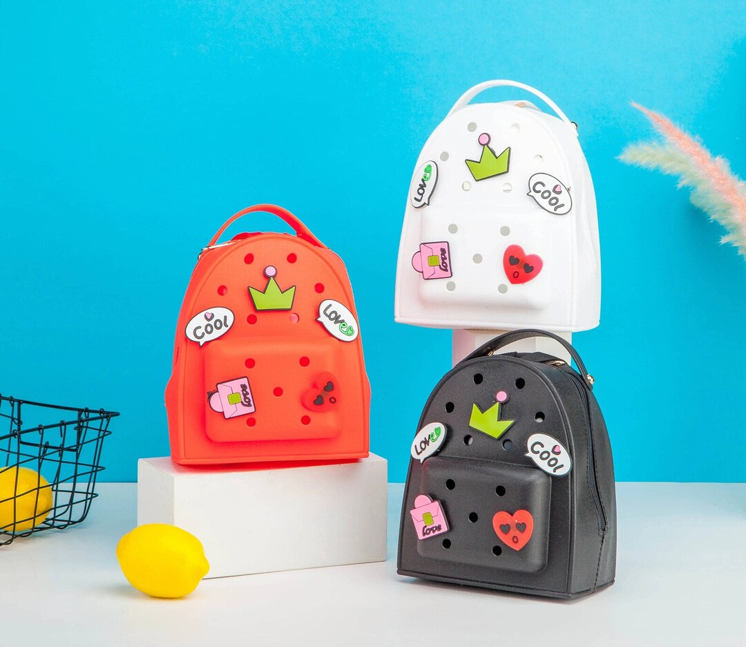 Kids Silicone Charm Backpack Personalized Croc Charm Backpack Small