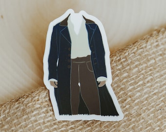 Mr. Darcy Pride and Prejudice Clear Sticker, Jane Austen, 2x3in