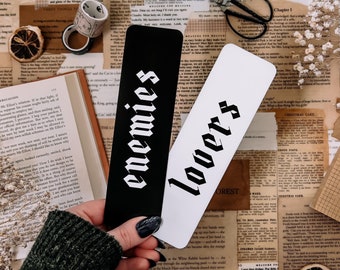 Enemies to Lovers Bookmark, Blackletter, 2in x 7in