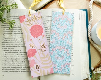 Mums and French Blue Pattern Bookmarks, 2.5in x 7in