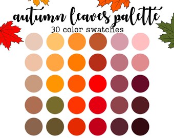 Autumn Leaves Color Palette - Set of 30 Color Swatches