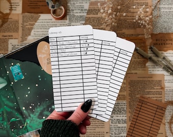 Reading Log Book Tracker, Library Card Bookmark, White 3in x 6in