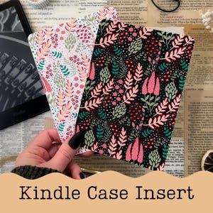 Kindle Insert - Winter Mint, Kindle Case Insert, Kobo Insert, Kindle Paperwhite Insert, Kindle Basic Insert, Christmas, Holiday, Bookish