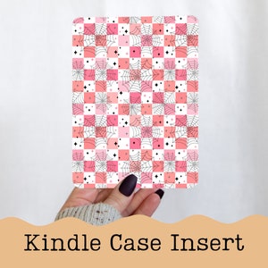 Kindle Insert - Pink Spiderweb Check, Kindle Case Insert, Kobo, Kindle Paperwhite Insert, Kindle Basic Insert, Ereader Insert, Bookish