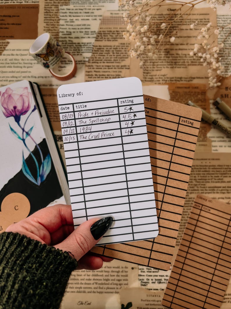 Library Books Library Tracking Card Reading Log Book Tracker, Library Card Bookmark, Kraft 3in X 6in - Etsy