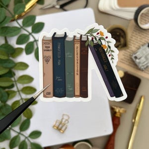 Jane Austen Vintage Books Clear Sticker, Pride & Prejudice, 2.6in x 3in