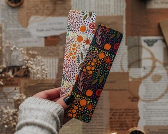 Autumn Floral Bookmark, Multiple Colors, 2in x 7in