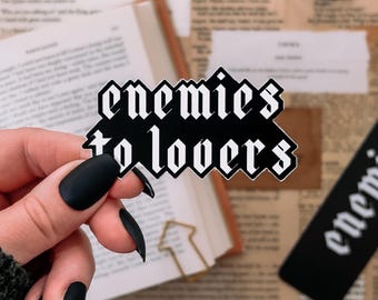 Enemies to Lovers Blackletter Sticker, 2x3in