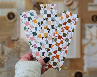 Checkerboard Ghost Bookmarks, Multiple Colors, 2in x 7in