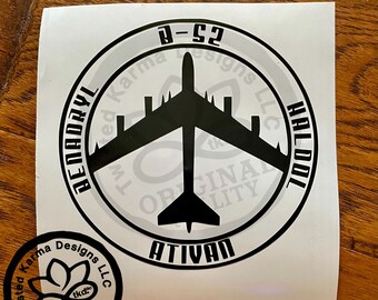 B-52 Peace Air Force The Old Fashioned Way USA Flag Decal Sticker Vinyl printed 