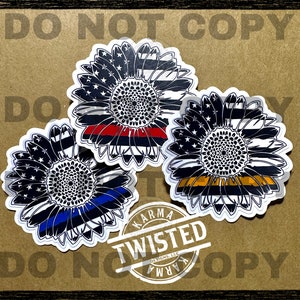 Thin Line Sunflower Sticker: First Responder, LEO, EMS