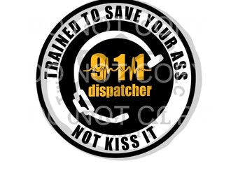 Diseño de línea fina dorada para despachador del 911 (archivos digitales PNG, SVG y JPG)