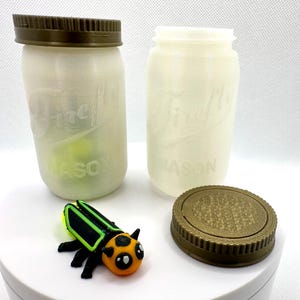 Fireflies in a Glow-in-the-Dark Mason Jar: UV Reactive 3D Printed Bugs