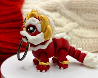 Apricot Lamb Portachiavi In Peluche A Forma Di Drago Rosso - Portafortuna, Regalo Per Patente, Ragazze E Bambine