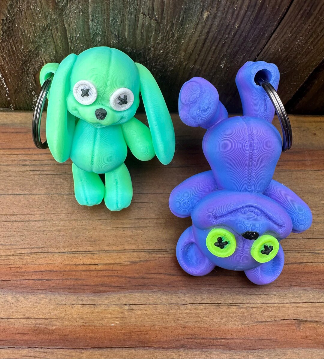 The Bear and the Bunny 3d Printed Keychains - Etsy