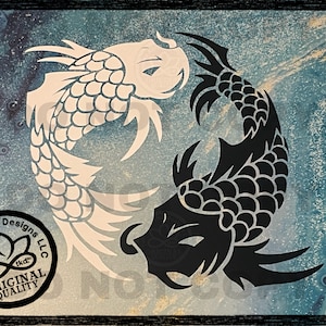 Yin Yang Koi fish vinyl decal