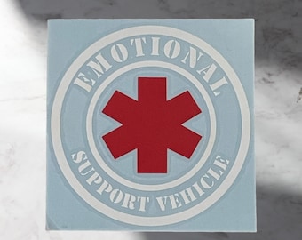 Vehículo de apoyo emocional, calcomanía de vinilo, para exteriores, SUV