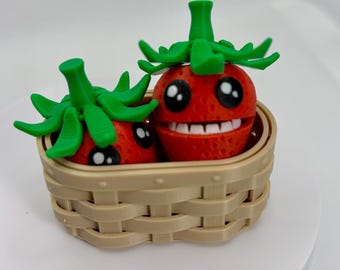 Cesto pieno di fragole fidget articolate stampate in 3D