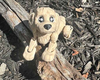 Cane, cucciolo, cucciolo di pelliccia stampato in 3D completamente articolato