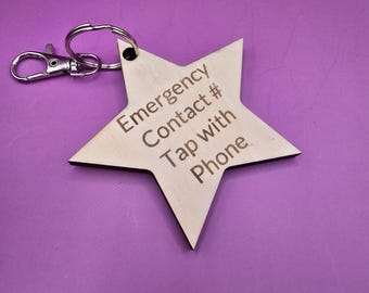 NFC Emergency Phone Number Keychain