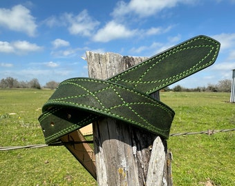 Green/Green Gunsliger Roughout Belt