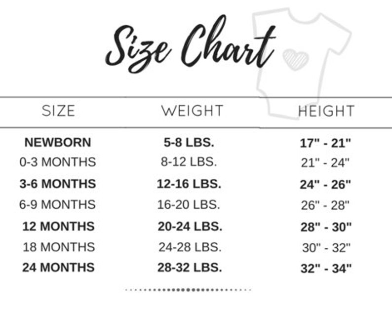 0 3 Months Size Chart