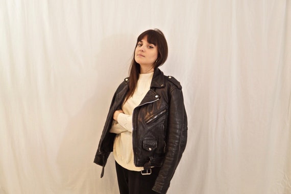 Black leather perfecto jacket