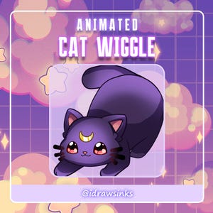 Animated Cat Moon Wiggle Emotes | Kawaii Twitch & Discord Emote