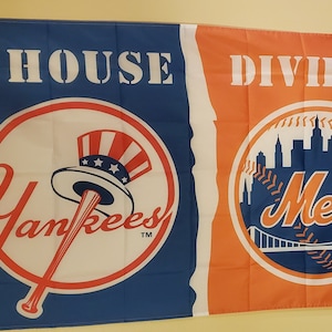 New York Yankees / Mets House divided 3 x 5 Banner / Flag #162