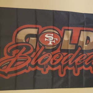 SF (San Fransico 49ers) Gold Blooded 3 x 5 Banner / Flag #290