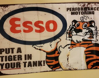 ARTY RETRO ESSO PUT A TIGER IN YOUR TANK TONY TIN SIGN GARAGE MANCAVE SHED DEN