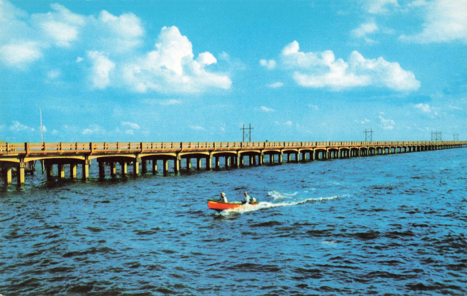 Postcard Lake Pontchartrain Bridge New Orleans Louisiana Etsy