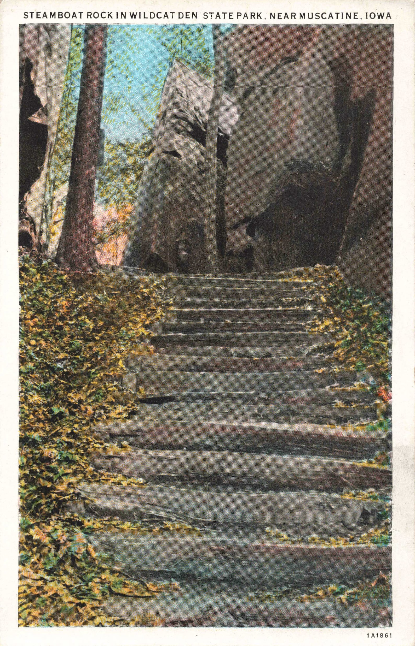 Postcard Steamboat Rock Muscatine Iowa Etsy