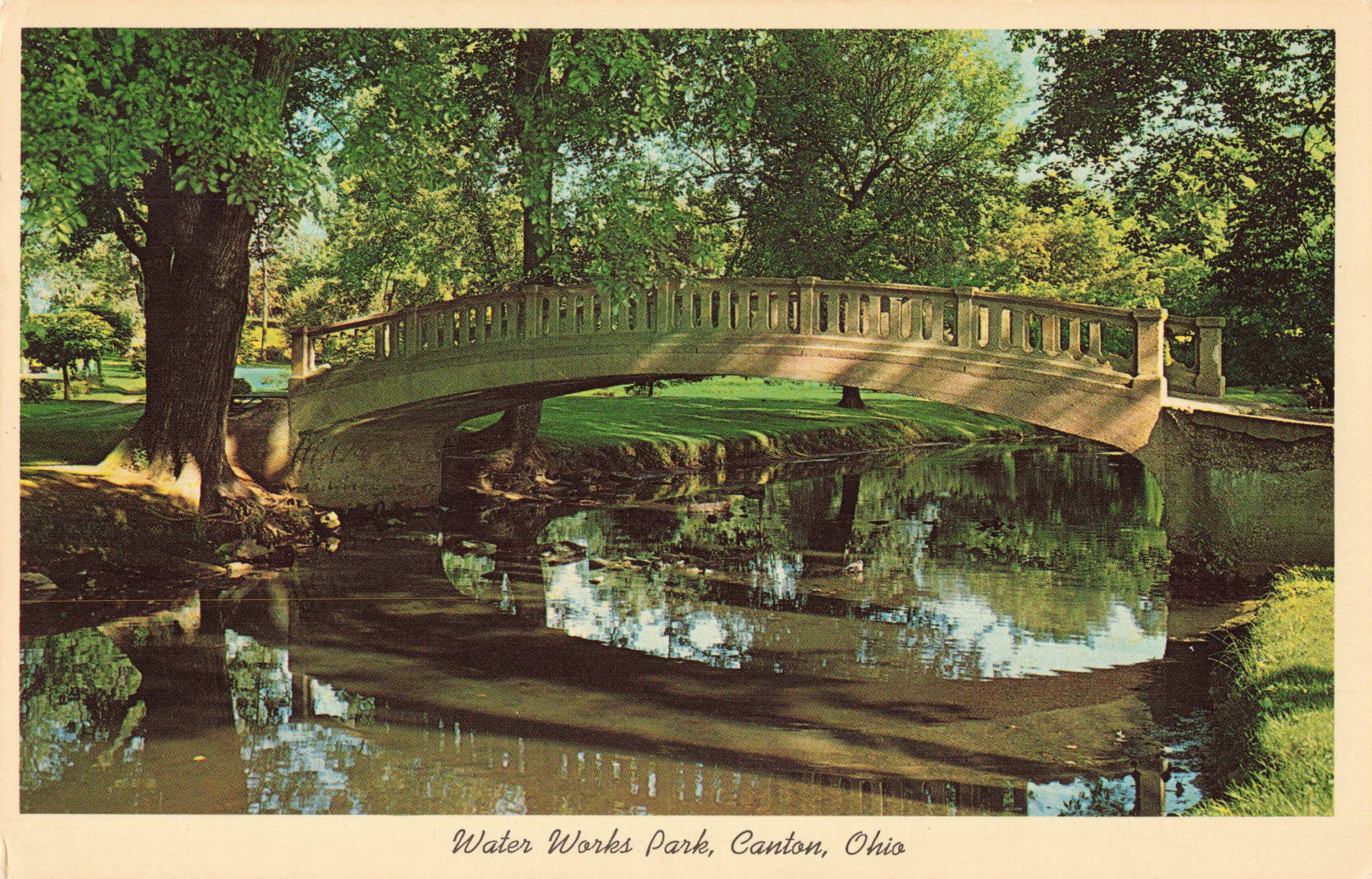 Postcard Water Works Park Canton Ohio Etsy
