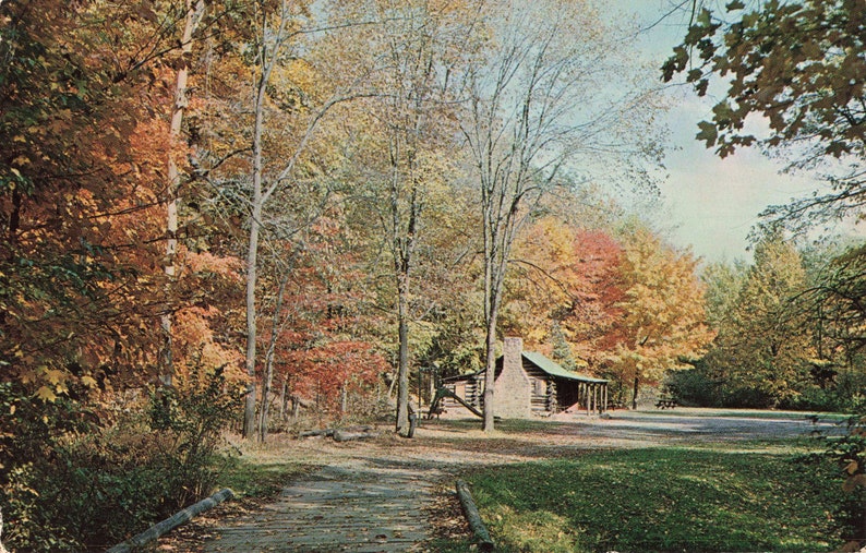 Postcard Scout Cabin Silver Lake Park Alliance Ohio Etsy