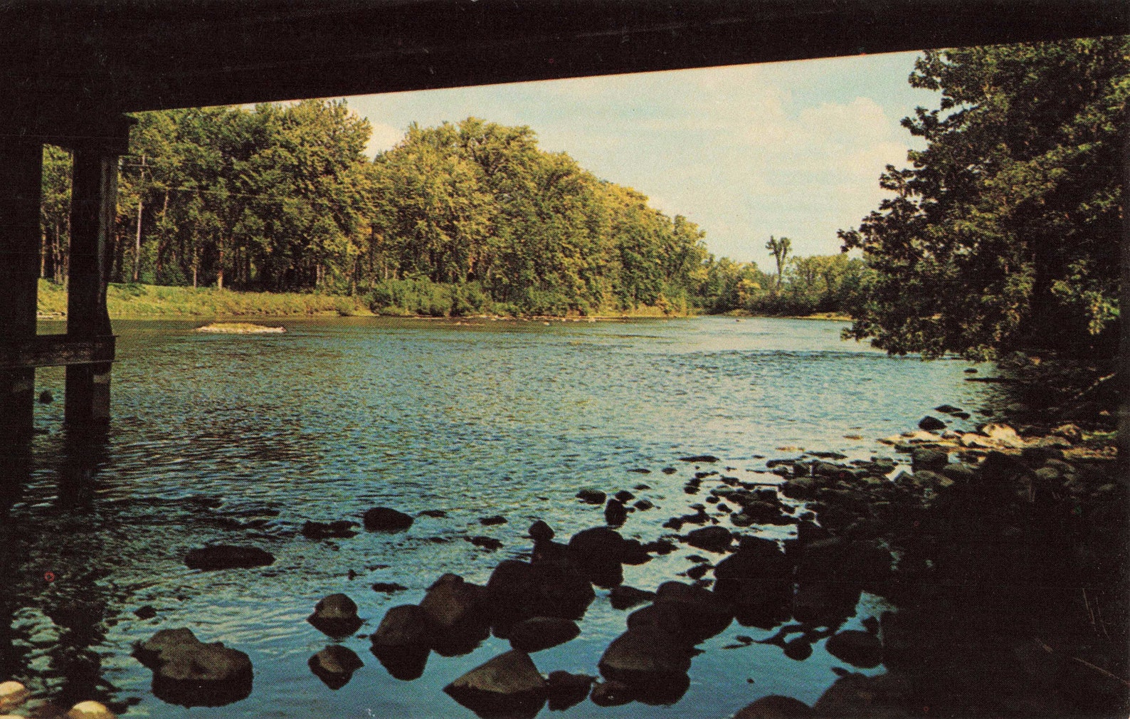 Postcard Muskegon River at Evart Michigan Etsy