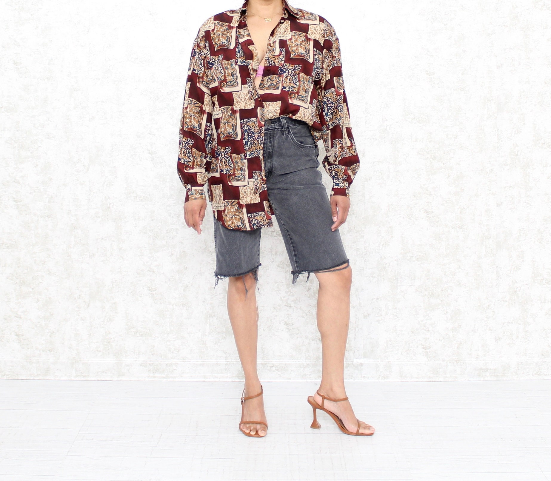 Vintage Oversized Silk Buttondown 