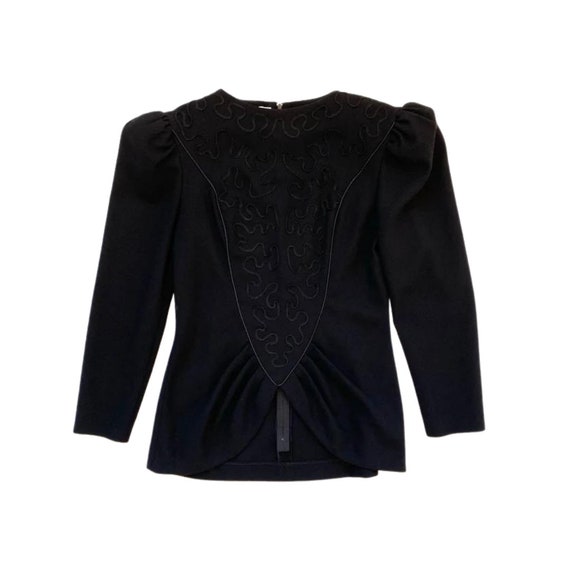 Vintage Puff-Sleeve Top, Statement Top with Swirl… - image 2