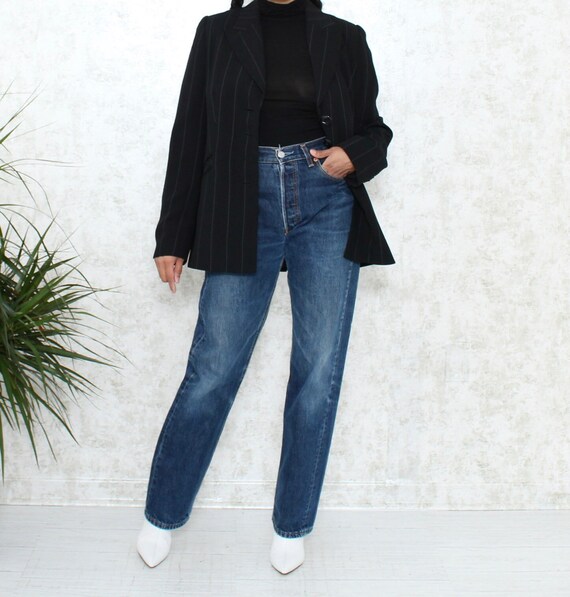 Black Pin Striped Blazer | Classic Blazer | Preppy
