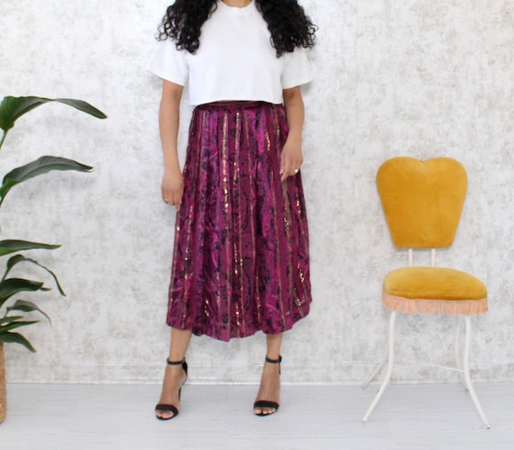 Vintage Silk Skirt-Set | 1980s Paisley Skirt and B