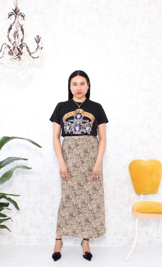 Vintage 1980s | Animal Print Maxi Skirt | Ladies