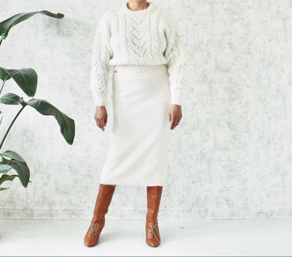 Cropped Chunky Sweater | Vintage Handmade Mohair S