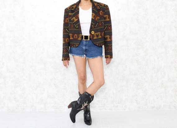 Southwestern Cropped Blazer, Vintage Women's Jack… - image 1