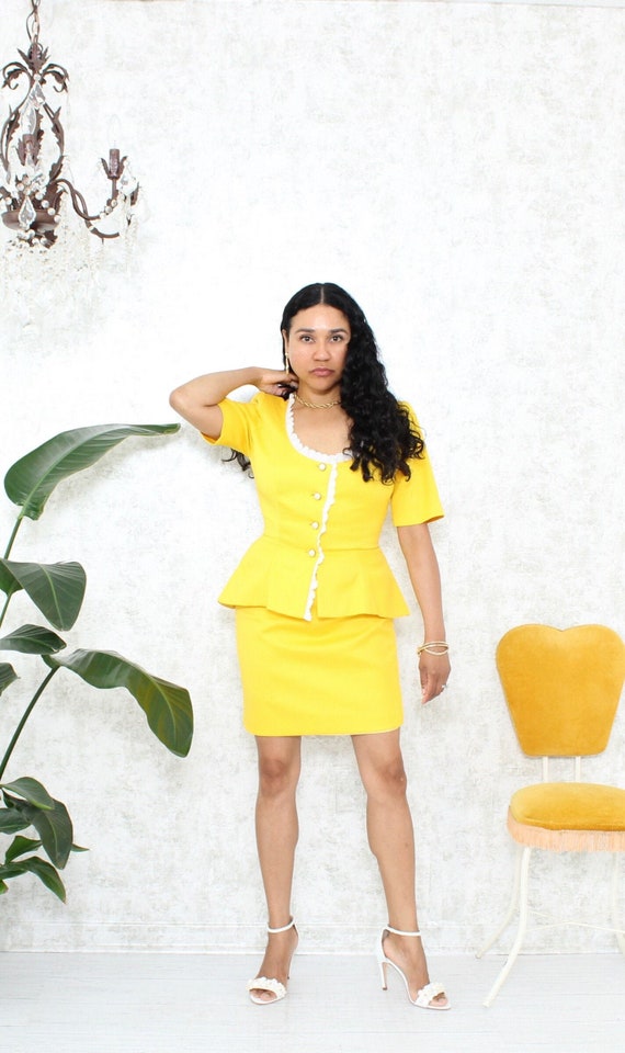 Vintage Skirt Set | 1980s Skirt Set with Ruffle Ja