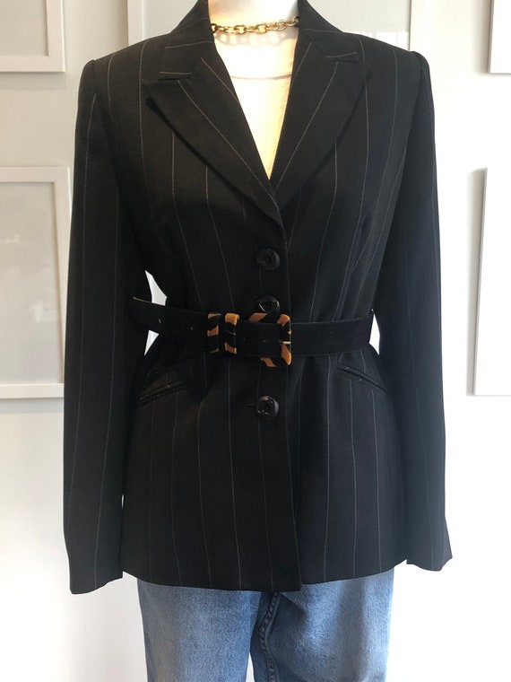 Black Pin Striped Blazer | Classic Blazer | Preppy