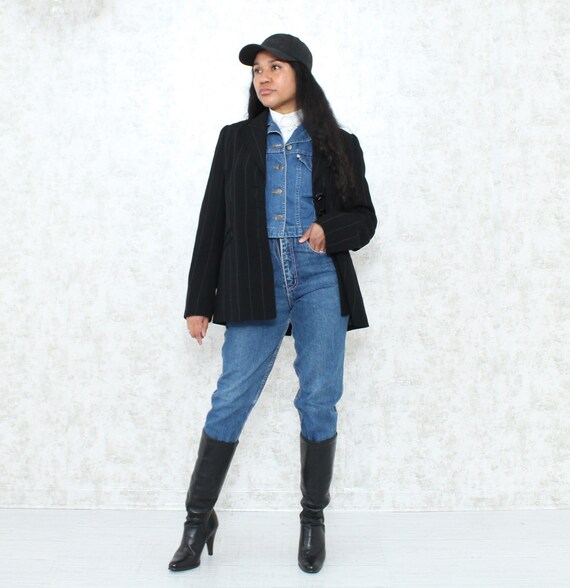 Black Pin Striped Blazer | Classic Blazer | Preppy